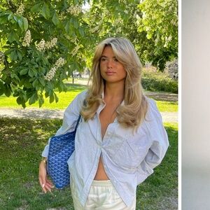 Djerf Avenue Breezy Shirt Blue Stripe